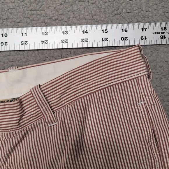 J. Crew Shorts Mens 34 Brown White Stripes Seersucker Preppy Casual Vacation - Picture 6 of 8